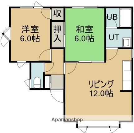 ガーデン川原I 201｜北海道函館市川原町(賃貸アパート2LDK・2階・50.90㎡)の写真 その2