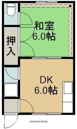 コーポ港 C｜北海道函館市港町１丁目(賃貸アパート1DK・1階・23.49㎡)の写真 その2