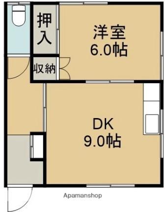 三浦アパート 201｜北海道函館市花園町(賃貸アパート1DK・2階・36.80㎡)の写真 その2