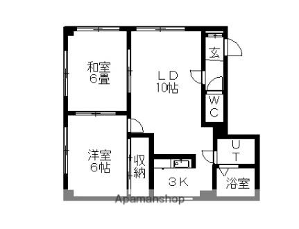 北海道札幌市豊平区月寒東二条１９丁目(賃貸マンション2LDK・4階・43.00㎡)の写真 その2