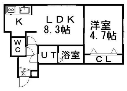 北海道札幌市白石区菊水六条２丁目(賃貸アパート1DK・3階・31.00㎡)の写真 その2