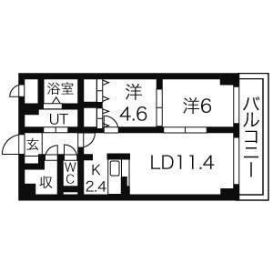 ラフォーレパークヒル 702｜北海道札幌市豊平区月寒西一条５丁目(賃貸マンション2LDK・7階・57.32㎡)の写真 その2
