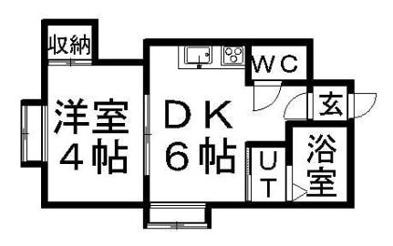 北海道札幌市豊平区豊平四条７丁目(賃貸アパート1DK・3階・21.15㎡)の写真 その2