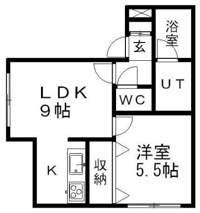 イーグルサウス17Ｂ 201 ｜ 北海道札幌市中央区南十七条西１２丁目（賃貸アパート1DK・3階・30.38㎡） その2