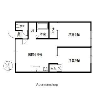 北海道北広島市西の里北１丁目（賃貸アパート2DK・2階・43.74㎡） その2