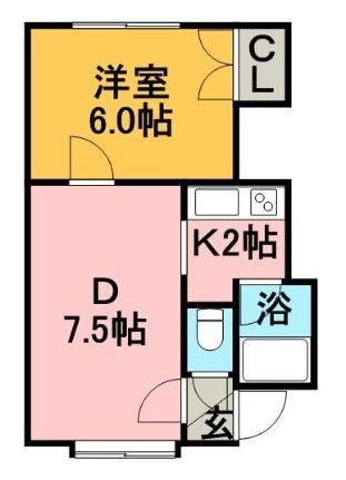 アークヒルズII 105｜北海道札幌市清田区真栄三条２丁目(賃貸アパート1LDK・1階・31.26㎡)の写真 その2