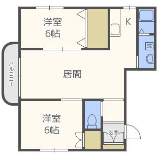 アーバンヒルズ北郷 0301｜北海道札幌市白石区北郷四条１１丁目(賃貸マンション2LDK・3階・53.00㎡)の写真 その2