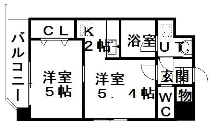 ヴィラ・デ・コリーヌ 501｜北海道札幌市白石区平和通２丁目南(賃貸マンション1DK・5階・33.00㎡)の写真 その2