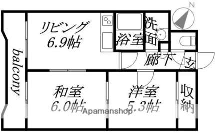 北海道札幌市豊平区平岸八条１３丁目(賃貸マンション2DK・2階・42.40㎡)の写真 その2