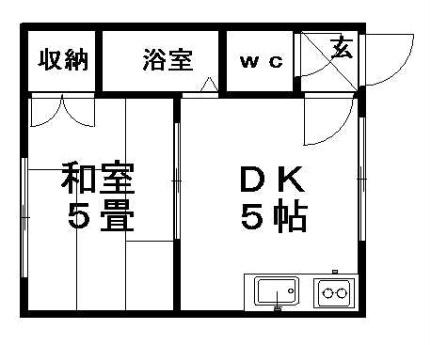 白石ハイツＢ棟 5｜北海道札幌市豊平区美園二条６丁目(賃貸アパート1DK・3階・23.00㎡)の写真 その2