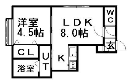 アプレシアール札幌ウナ 106｜北海道札幌市白石区菊水六条２丁目(賃貸アパート1LDK・2階・31.02㎡)の写真 その2