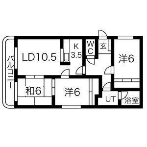 ＰＡＲＫ　ＣＯＵＲＴ 205｜北海道札幌市豊平区美園四条８丁目(賃貸マンション3LDK・2階・63.50㎡)の写真 その2