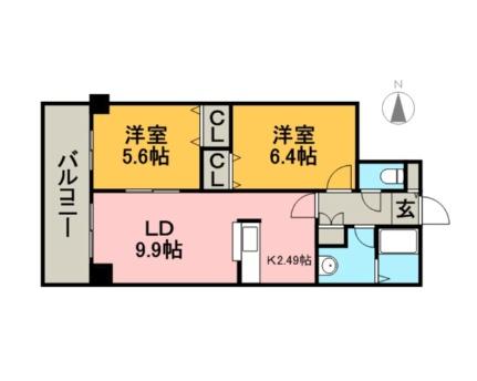 北海道札幌市中央区北三条東２丁目(賃貸マンション2LDK・10階・52.86㎡)の写真 その2