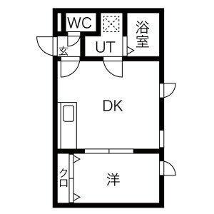 デュークＹＫ平岸 102｜北海道札幌市豊平区平岸一条１丁目(賃貸アパート1LDK・2階・23.26㎡)の写真 その2