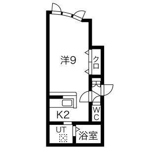 ジュピターＩ 106｜北海道札幌市白石区南郷通１６丁目北(賃貸アパート1K・2階・24.00㎡)の写真 その2