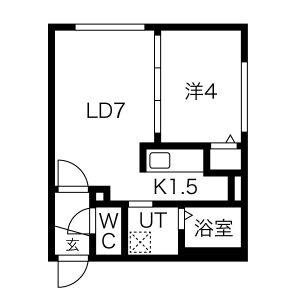 ラフィーネ栄町 202｜北海道札幌市東区北四十一条東１２丁目(賃貸マンション1LDK・2階・27.93㎡)の写真 その2