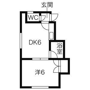 幸マンション 8｜北海道札幌市中央区南十五条西９丁目(賃貸アパート1DK・2階・23.49㎡)の写真 その2