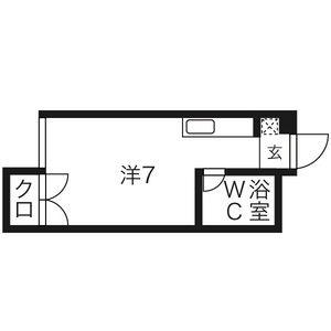 広西コーポ 303｜北海道札幌市北区北六条西８丁目(賃貸マンション1R・3階・17.01㎡)の写真 その2