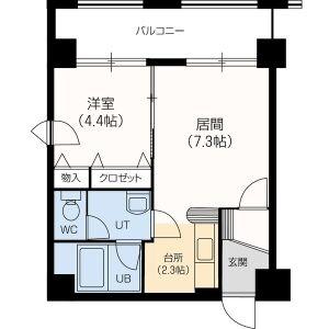 グランデフィラII 0806｜北海道札幌市北区北二十二条西３丁目(賃貸マンション1LDK・8階・34.64㎡)の写真 その2