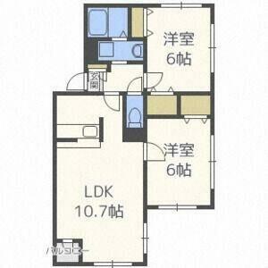 マンションエコー 202｜北海道札幌市中央区南五条西１２丁目(賃貸マンション2LDK・2階・47.92㎡)の写真 その2