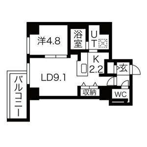 Ｆ012ＫＯＴＯＮＩ 0201 ｜ 北海道札幌市西区琴似一条２丁目（賃貸マンション1LDK・2階・40.09㎡） その2