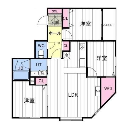 アルファスクエア南1西18 401｜北海道札幌市中央区南一条西１８丁目(賃貸マンション3LDK・4階・63.90㎡)の写真 その2