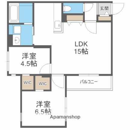 北海道札幌市中央区南二十二条西９丁目(賃貸マンション2LDK・3階・56.76㎡)の写真 その2