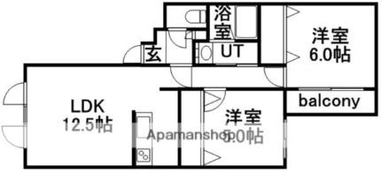 北海道札幌市白石区本通９丁目南(賃貸マンション2LDK・2階・52.30㎡)の写真 その2