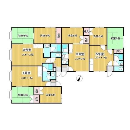 アバカスヴィラ月寒 101｜北海道札幌市豊平区月寒東一条６丁目(賃貸アパート3LDK・1階・46.20㎡)の写真 その3