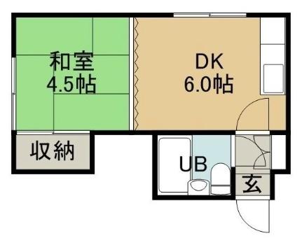 コーポあしや 206｜北海道札幌市豊平区平岸六条１２丁目(賃貸マンション1DK・2階・24.00㎡)の写真 その2