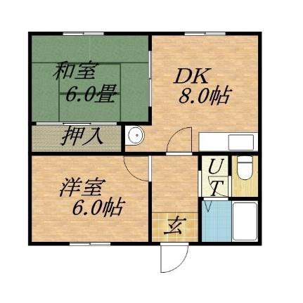 フォレスト新札幌 211｜北海道札幌市厚別区厚別中央四条５丁目(賃貸マンション2DK・2階・46.42㎡)の写真 その2