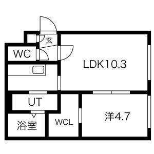 グレンウッド菊水 301 ｜ 北海道札幌市白石区菊水七条２丁目（賃貸マンション1LDK・3階・35.56㎡） その2