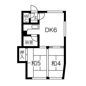 坂上ハイツ 8｜北海道札幌市白石区東札幌二条５丁目(賃貸アパート2DK・2階・31.37㎡)の写真 その2