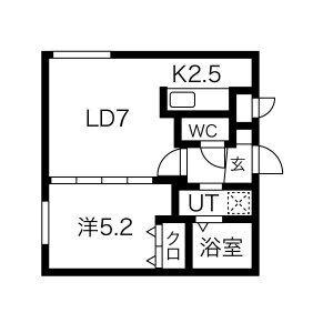 Ｂｅｎｄｉｃｉｏｎ南郷通（ベンディシオン） 103｜北海道札幌市白石区南郷通１４丁目北(賃貸マンション1LDK・1階・33.09㎡)の写真 その2