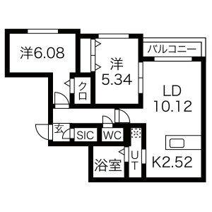 仮）ＧＲＡＮー平岸4ー4　ＭＳ 307｜北海道札幌市豊平区平岸四条４丁目(賃貸マンション2LDK・3階・57.80㎡)の写真 その2