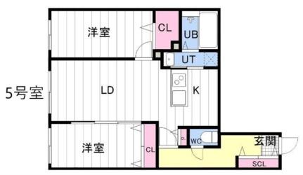 ＣＡＲＲＥＲＡ東札幌　2ｎｄ． 105｜北海道札幌市白石区東札幌六条４丁目(賃貸マンション2LDK・1階・64.78㎡)の写真 その2