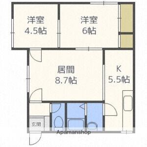 北海道札幌市手稲区曙二条３丁目(賃貸アパート2LDK・2階・48.51㎡)の写真 その2