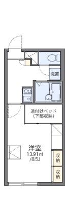 レオパレスエミール美原台　Ｃ館 206｜北海道函館市北美原１丁目(賃貸アパート1K・2階・23.18㎡)の写真 その2