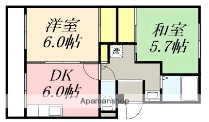 メゾン・ド・シャモニー 408｜北海道函館市昭和３丁目(賃貸マンション2DK・4階・43.04㎡)の写真 その2