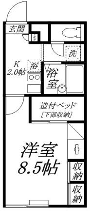 レオパレスＫ．ＹII 204｜北海道函館市山の手３丁目(賃貸アパート1K・2階・23.18㎡)の写真 その2