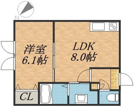 エフビル6 202｜北海道札幌市西区発寒六条９丁目(賃貸マンション1LDK・2階・33.69㎡)の写真 その2