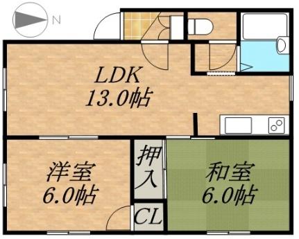 プリメーラ南円山 205｜北海道札幌市中央区南七条西２６丁目(賃貸アパート2LDK・2階・47.00㎡)の写真 その2