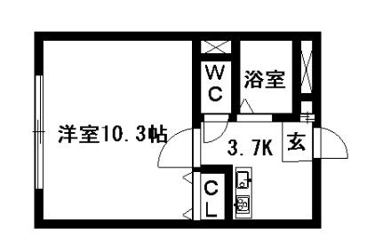 グランデュール 406｜北海道札幌市中央区南十三条西１４丁目(賃貸マンション1K・4階・28.35㎡)の写真 その2