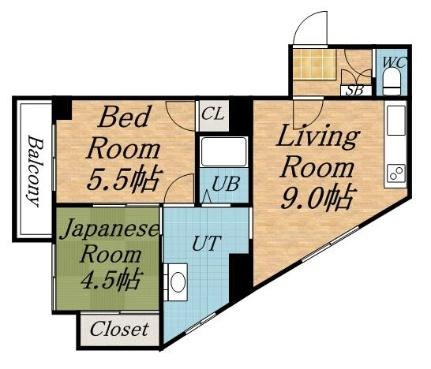 ファンシー西町 301｜北海道札幌市西区西町南１０丁目(賃貸マンション2DK・3階・45.00㎡)の写真 その2