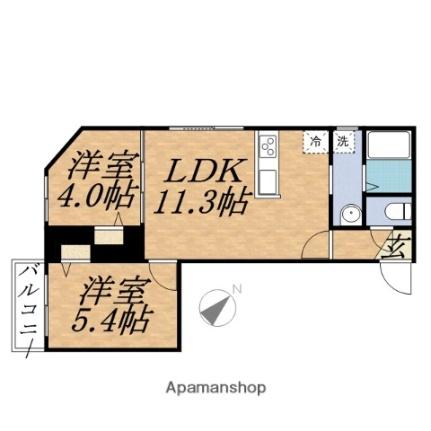 レジェーロ 202｜北海道札幌市中央区宮の森三条５丁目(賃貸マンション2LDK・2階・44.06㎡)の写真 その2