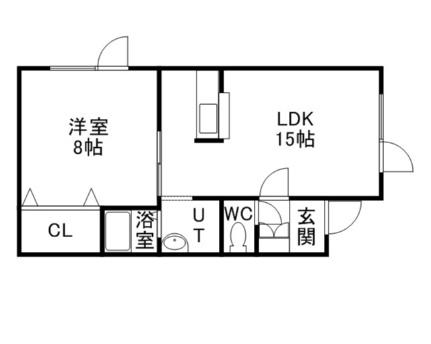 ブラウンウッドII 202｜北海道札幌市東区北十七条東４丁目(賃貸アパート1LDK・2階・45.00㎡)の写真 その2