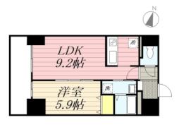 サンコート桑園ガーデンヒルズ 14階1LDKの間取り