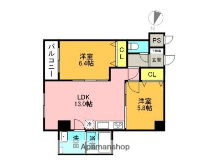 Ｓｕｇａｒ　Ｒａｙ 606｜北海道札幌市東区北十九条東５丁目(賃貸マンション2LDK・6階・52.38㎡)の写真 その2