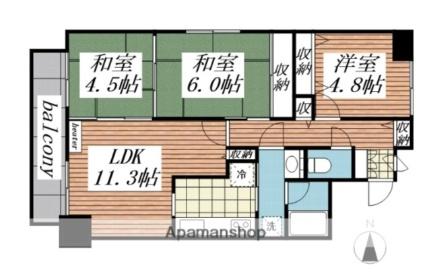 エステイツ南4条 1006｜北海道札幌市中央区南四条西１３丁目(賃貸マンション3LDK・10階・61.85㎡)の写真 その2