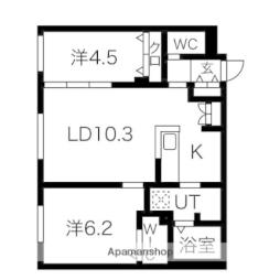 ＲＥＳＩＤＥＮＣＥ　ＳＨＩＮＭＥＩ　麻生 2階2LDKの間取り